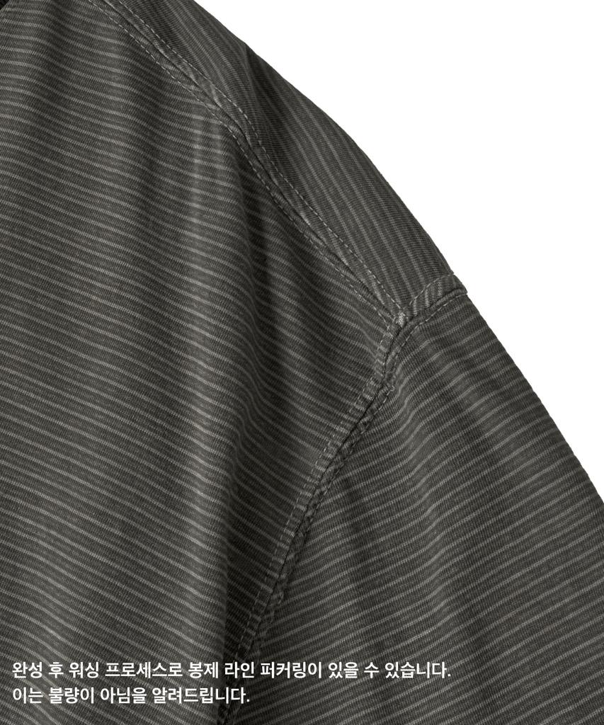 ASP Pigment Dyed Stripe Short Sleeve T-Shirt - Mid Grey