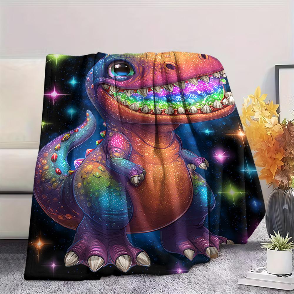 Dinosaur Print Flannel Blanket, High Quality Comfortable for All Seasons, Home Decor, Warmth and Comfort, Perfect for Christmas Gifts