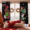 2Pcs Merry Christmas 67 Element Printed Perforated Blackout Curtains In Various Sizes Living Room Bedroom Insulation Decoration