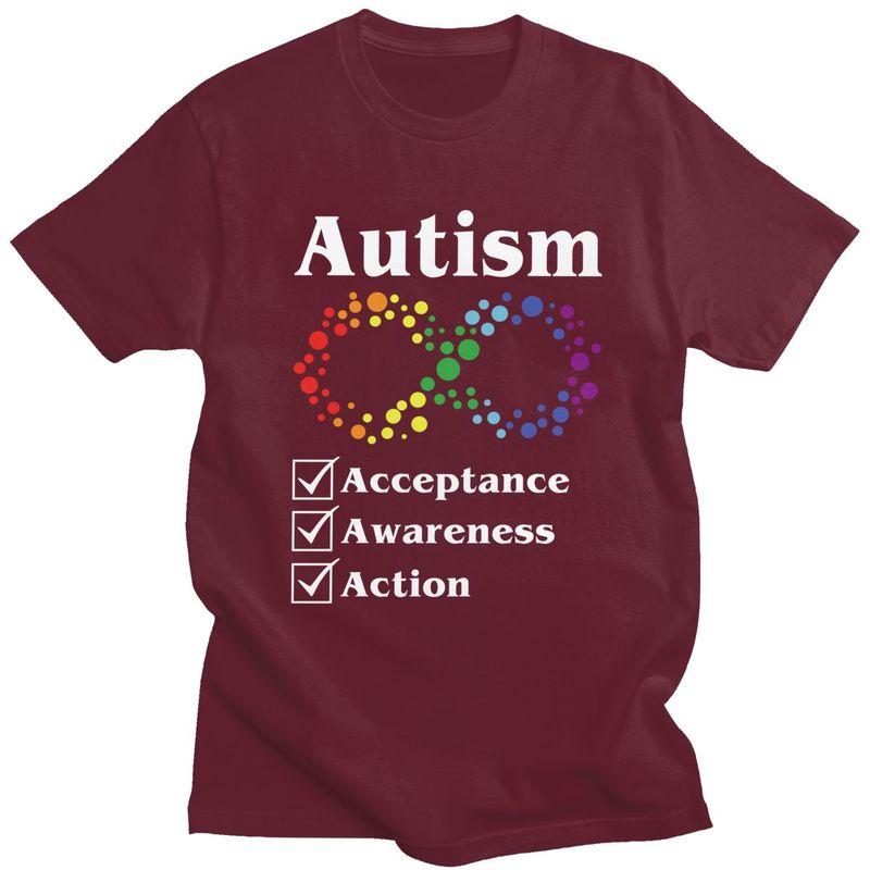 Men Autism Acceptance Awareness Action T Shirt Summer Short Sleeve 100 Cotton Tshirt Casual Creative Graphics Tees Shirt