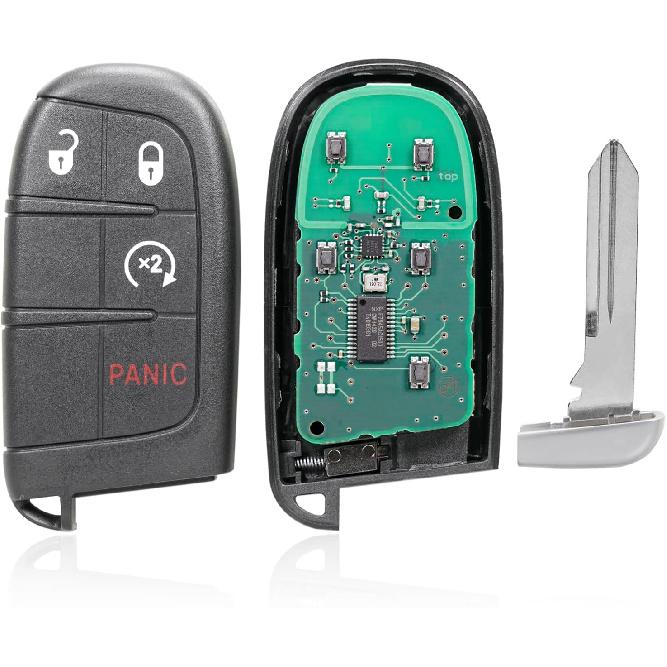 Replacement Keyless Entry Remote Car Key Fob M3N40821302 433MHz 46 Chip 4 Buttons with Start Key for 2014-2020 Jeep Grand Cherokee