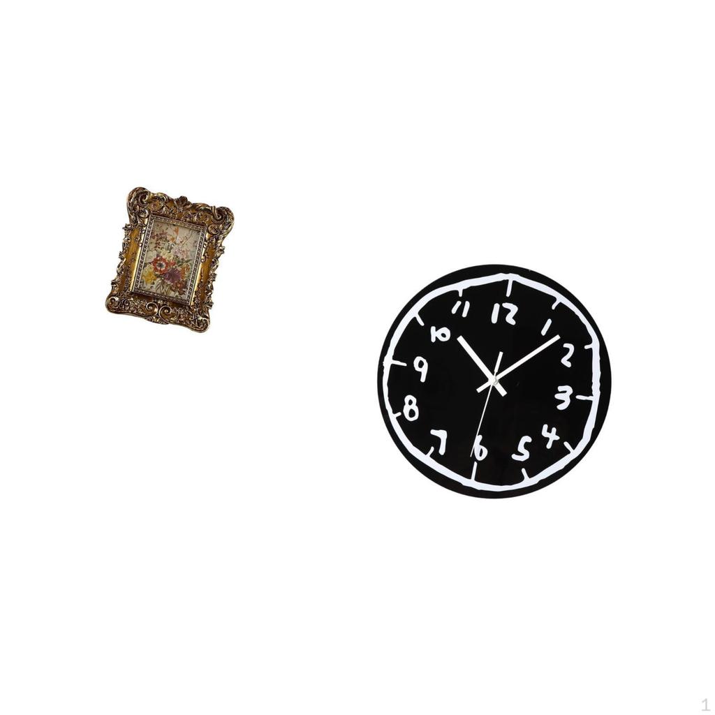 Floral Photo Frame And Modern Acrylic Wall Clock Combination for Office Decor Unique Wedding
