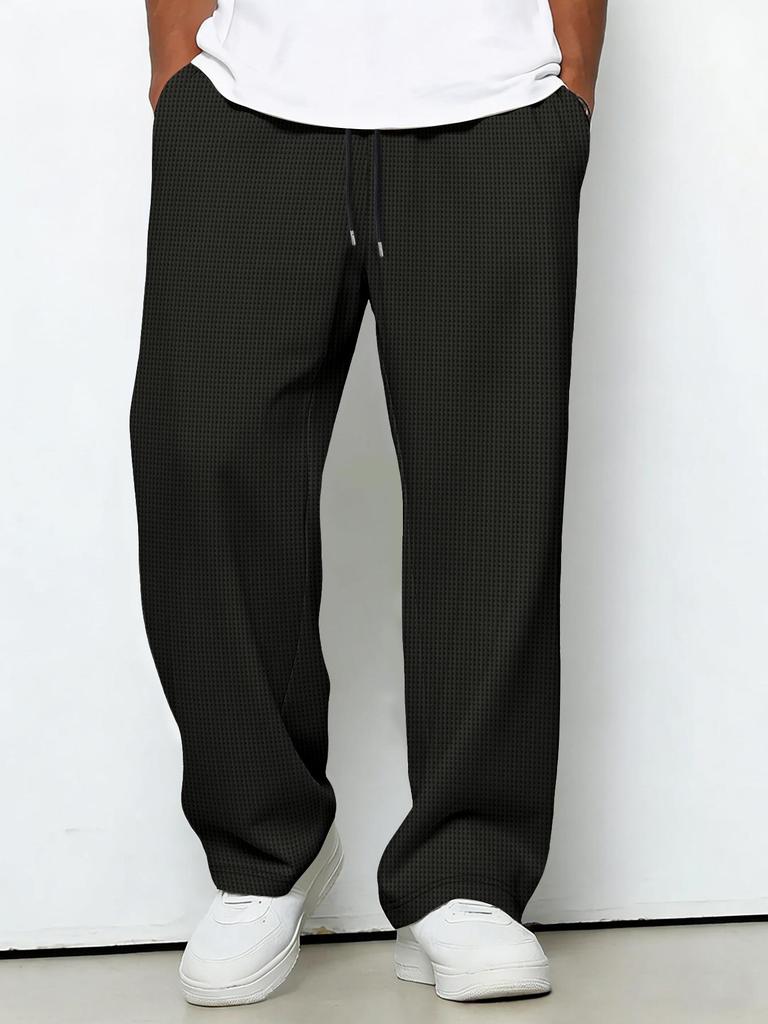 Four Seasons Solid Color Rope Waist Casual Sports Pants