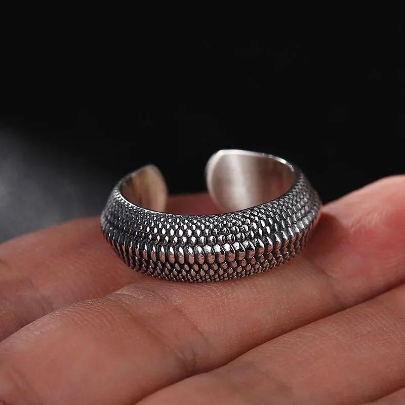 New Dragon Scale Retro Fashion Open Ring Versatile, Simple, Trendy, Personalized Ring