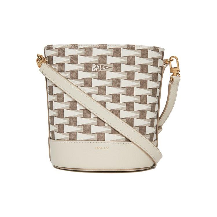 

Bally Fashion Casual Letter Logo TPU Bucket Bag Crossbody Shoulder Bag Women bags Gray Bone-White 6307162 Basic Set (Bag+Dust Bag)