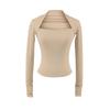 Pure Desire Two-Piece Illusion Square Neck Long Sleeve Slimming Top for Women - Autumn Chic Base Layer
