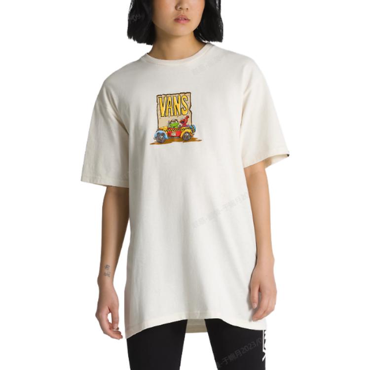 Vans X SESAME STREET T Shirts Unisex Antique White Crew Neck Moderate Straight Fit VN000BPV3KS