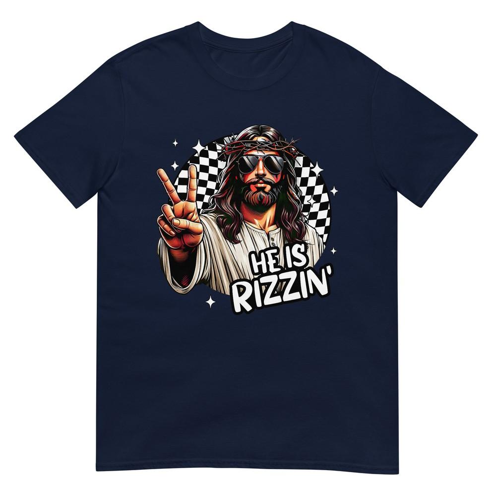 He Is Rizzin Jesus Christian Happy Easter Hunt Eggs Funny Tshirt S