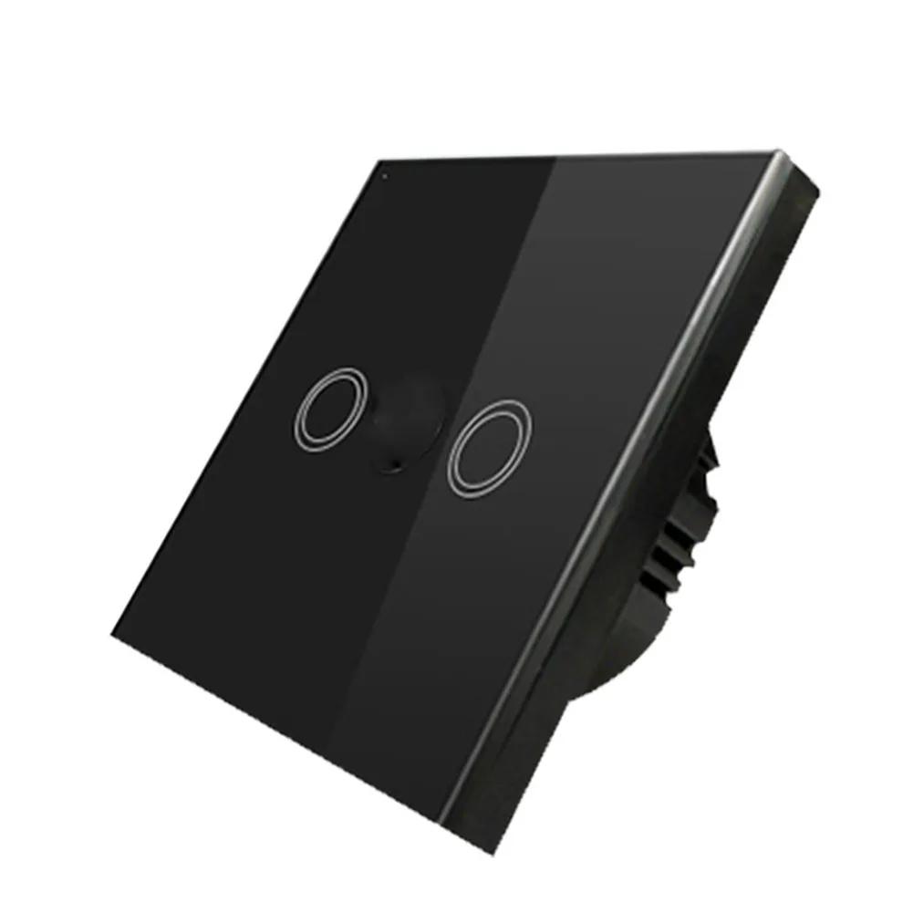 

2-Gang Touch Switch LED Dimmer Office Lighting 86mmX86mmX35mm 2 Gang Touch Dimmer Switch Switch Accessory Indoor Outdoor Use чорний