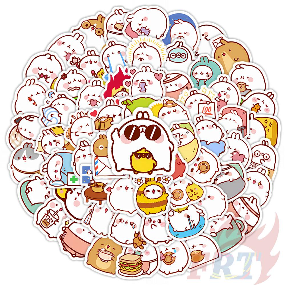 135Pcs/Set Molang Mini Diary Manual Stickers DIY Scrapbooks Album Decor Decals Stickers