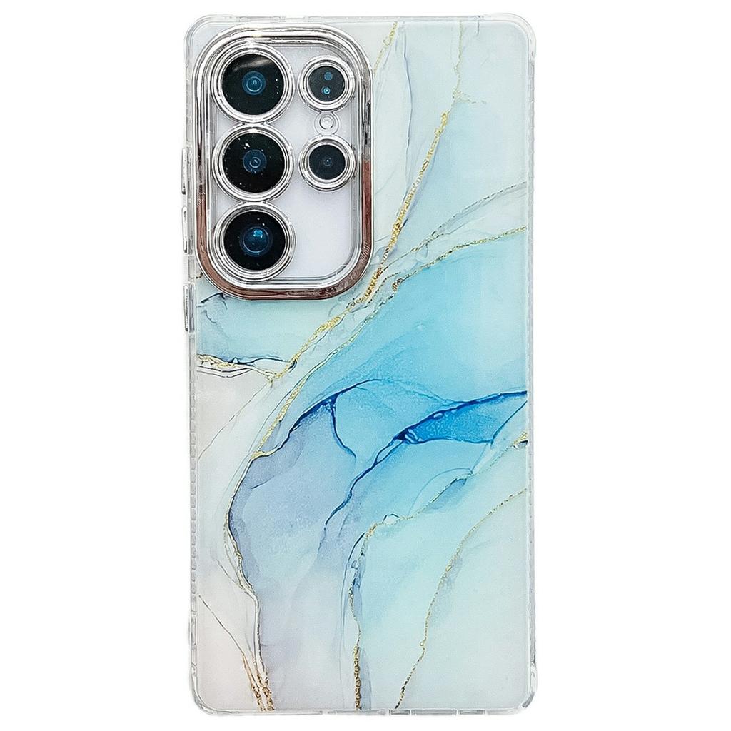 For Samsung Galaxy S25 Ultra Case IMD Marble Pattern Electroplated Protective Phone Cover
