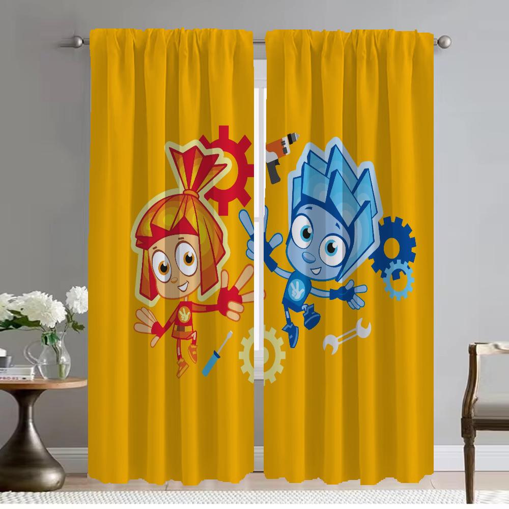 The Fixies Elegant Room Curtains for Camera Window Curtain Halloween Decoration Shades Blackout Curtains 2 Pieces Partition Home