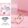 [Free Bird] Women's Heart Necklace, Premium Quality 5A Cubic Zirconia, Pink Gold Pendant, Sterling Silver 925, Perfect for Birthdays, Valentine's Day,
