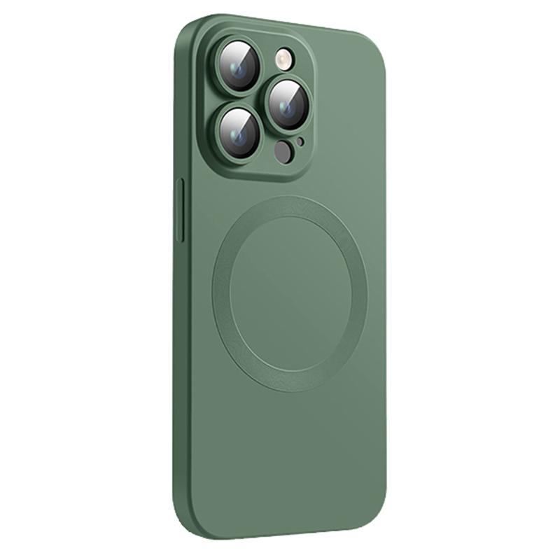 Magnetic Case for iPhone 13 Pro Compatible with MagSafe Liquid Silicone Phone Cover with Camera Lens Protector