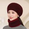 Winter Ladies Warm Knitted Wool Hat Thickened Warm Rabbit Hair Beret