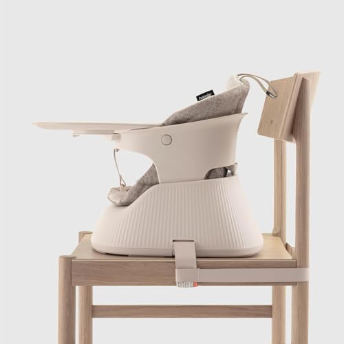 HANNIE Booster Chair (White Sand) - Portable, Foldable, and Stylish for Babies 6 Months to 5 Years Old, Authentic Japanese Product