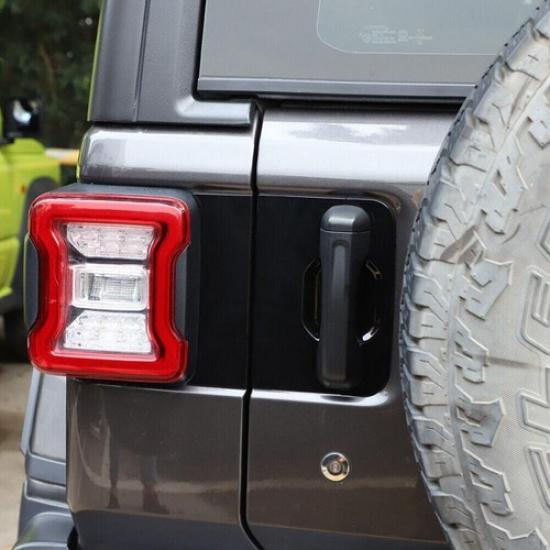 For 2018- Jeep Wrangler JL ABS Black Rear Tailgate Door Handle Panel Trim 3P