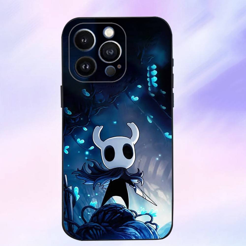 Game H-Hollow K-Knight Phone Case For iPhone 16,15,14,13,12,11 Plus,Pro Max,XS,X,XR,SE,Mini,8,7,Soft Silicone Black Cover