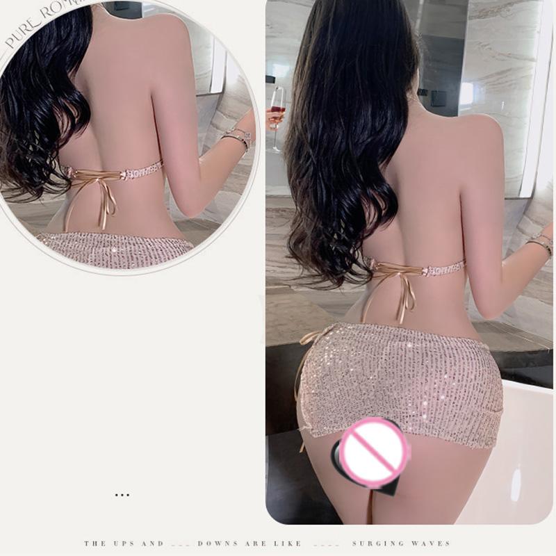 Sexy Dress Sexy Sparkling Twilight Swimsuit Sling Set of Two Woman clothing dress women dress for ladies 60 s Youth dresses