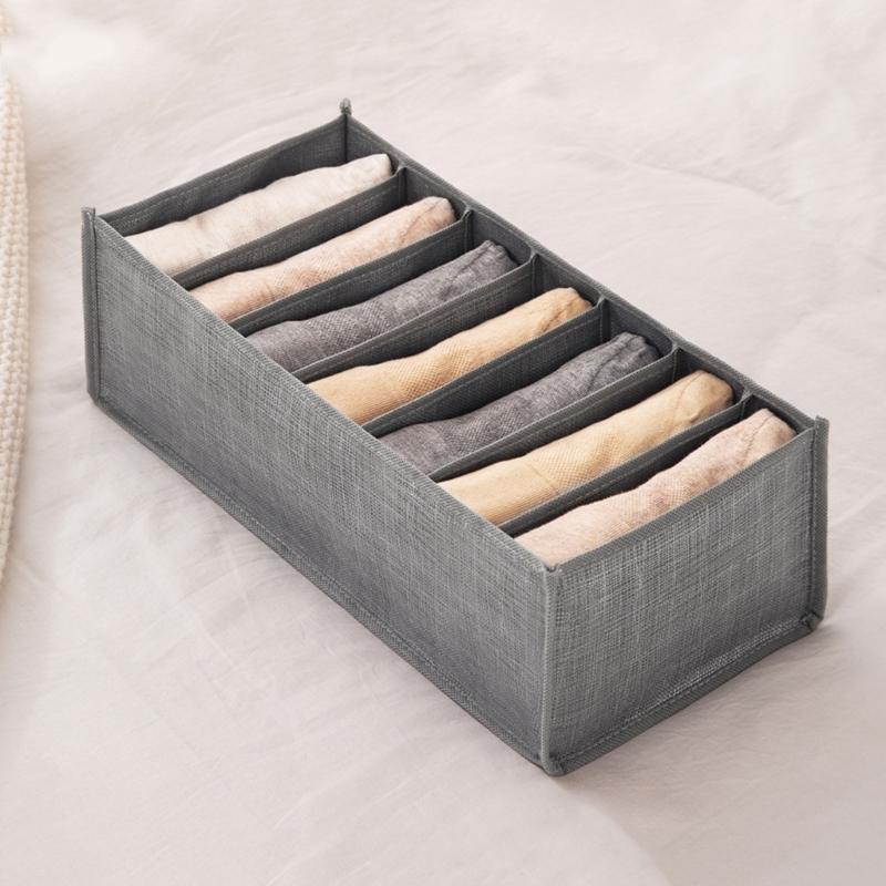 Non Woven Fabric Pants Organizer Foldable Pants Storage Box with Multiple Compartments Durable Trousers Organizers