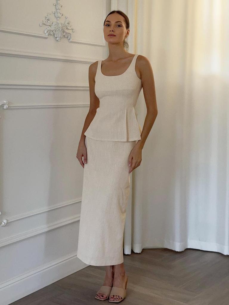 2026 Frühjahr/Sommer Träger-Slipkleid Set: Spaghetti-Träger Taillenbetonendes Oberteil + Fishtail-Rock für Damen