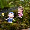 2Pcs Boy Girl Kids Couple Miniature Ornament Craft DIY Landscape Dollhouse Decor