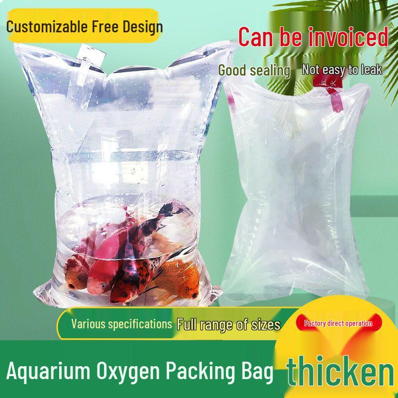 

Oxygenated Live Fish Transport Bag - Aquarium Packaging with Logo Printing Option Transparent 10*20 [18 silk 50 pcs/pack]
