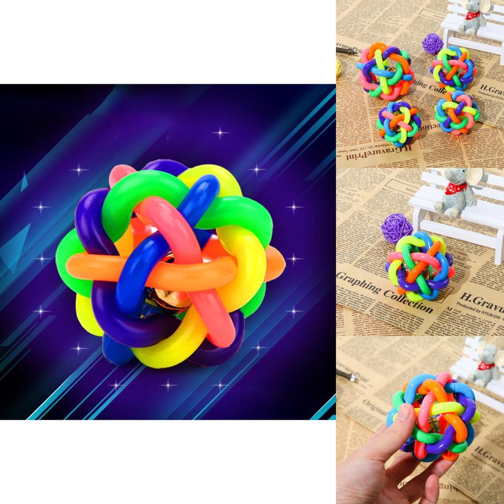 Pelota de Goma Colorida Juguete para Gato Mascota con Cascabel Pequeño para Ejercicio Interactivo Divertido