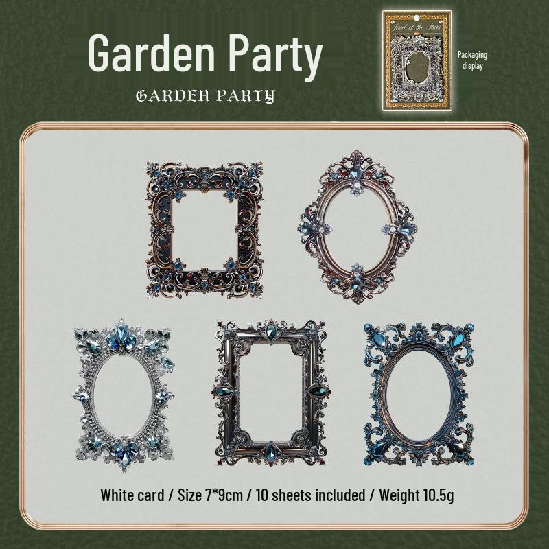 Yuxian Starry Treasure Series Embossed Collage Card Set - 6 Styles, 10 Sheets for DIY Decoration
