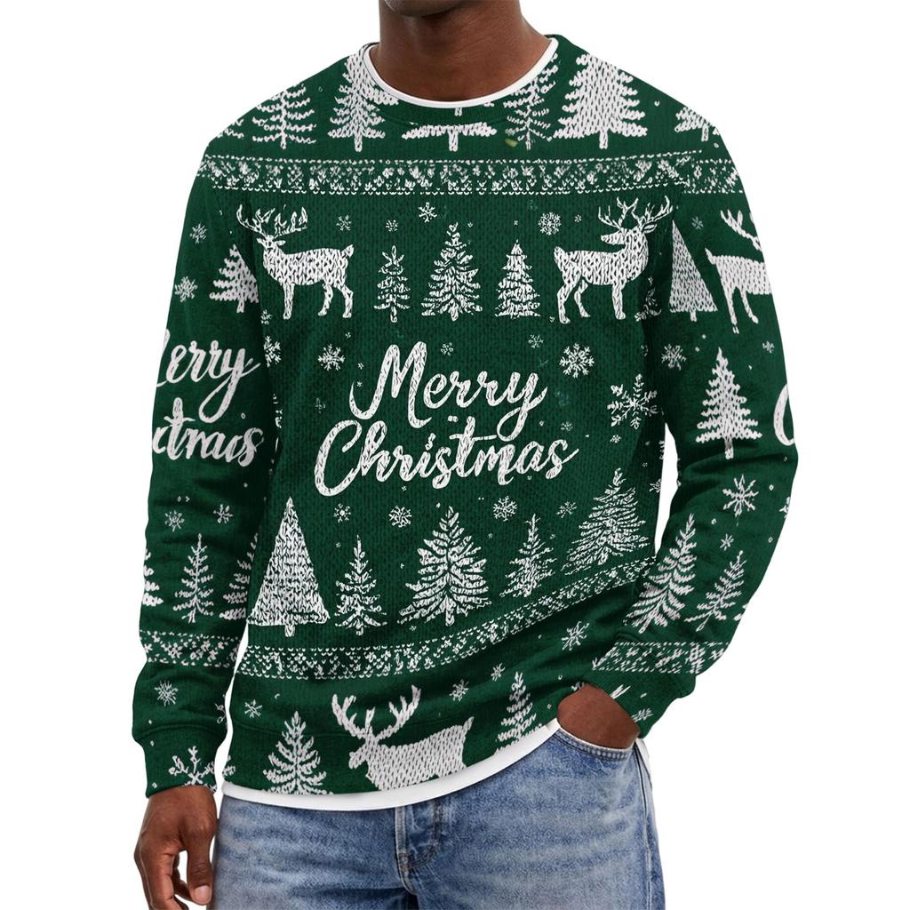 Men's Christmas Neck Pullover Sweatshirt