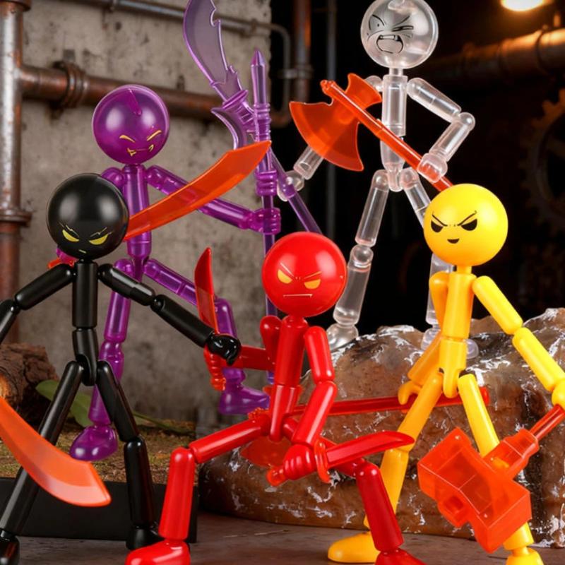 1Pc Rage Stickman Action Figure New Highly Articulated DIY Model Kit with Multiple Joints Collectible Poseable Toy for Creative Display