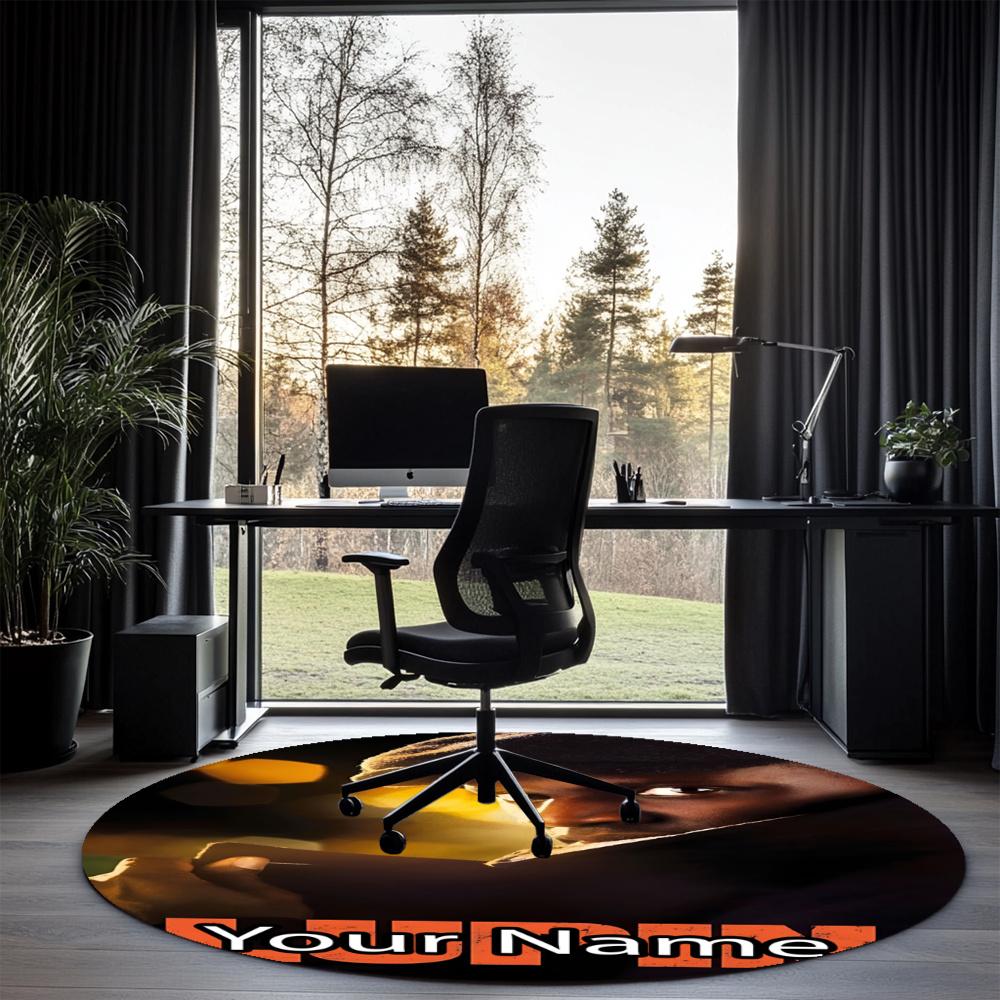 Custom Name Lupin Printed Round Rug Carpet Chair Rug Area Rug Entryway Doormats,for Office Chair Living Room Bedroom Kitchen Room.
