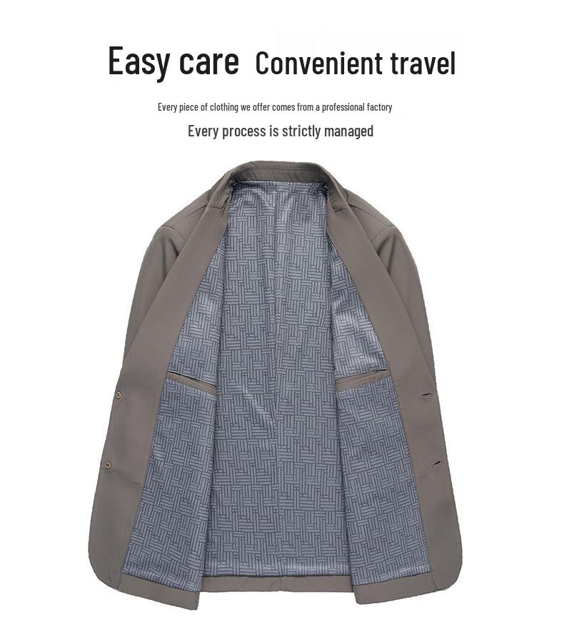 Men's Spring 2026 Korean Style Solid Color Single-Breasted Casual Suit Jacket