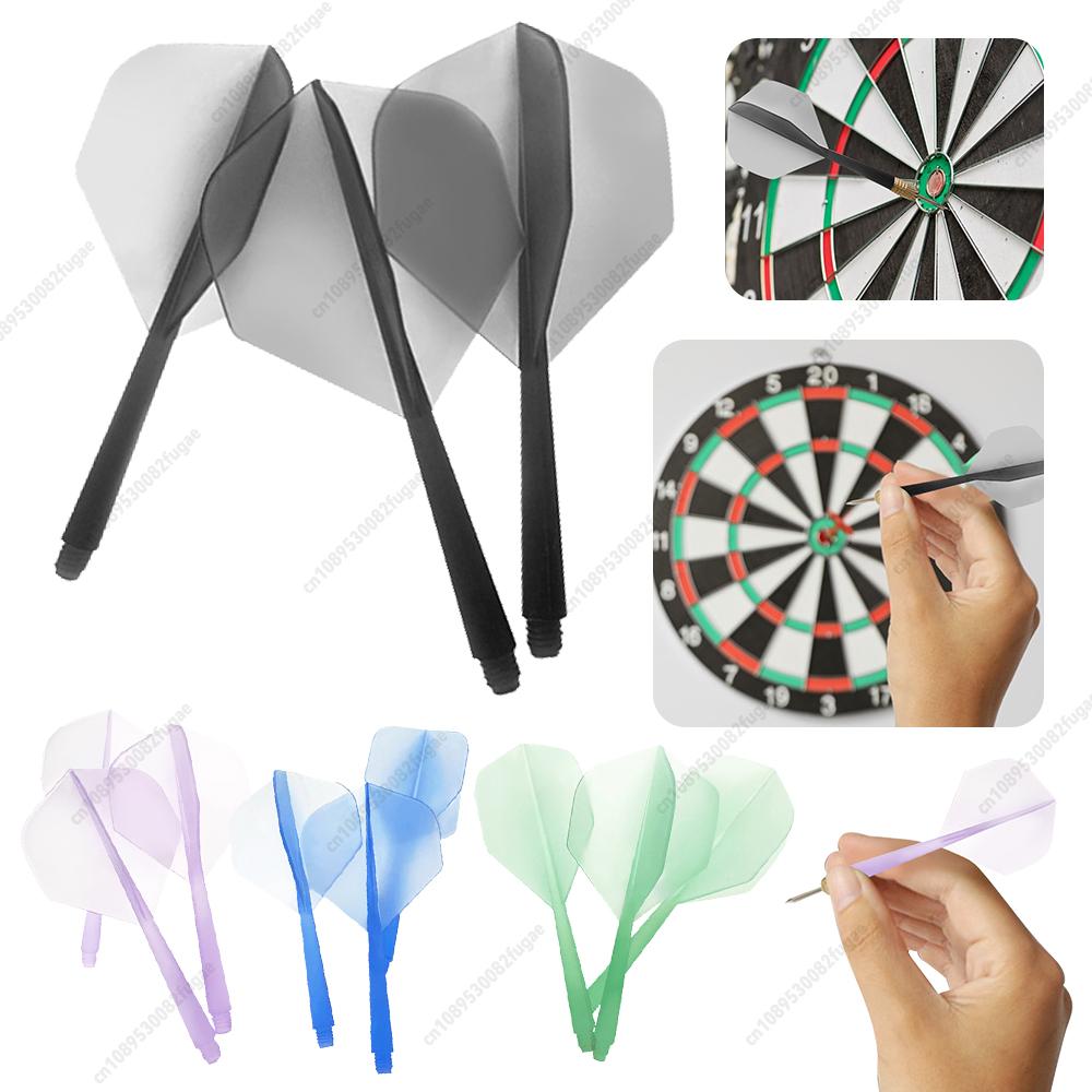 12-3PCS Professional Dart Flights 2BA Plastic Transparent Shafts Darts Anti-Drop Integrated Darts Flights for Indoor Outdoor