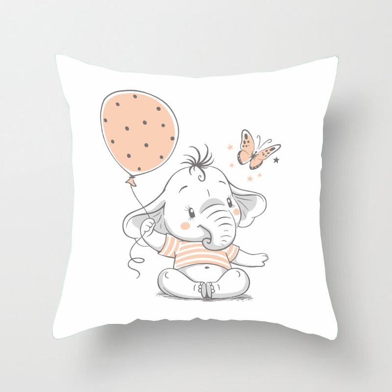 

Квадратная наволочка с принтом слона, автомобильный диван, офисное кресло, наволочка, простая наволочка для украшения дома 40X40CM