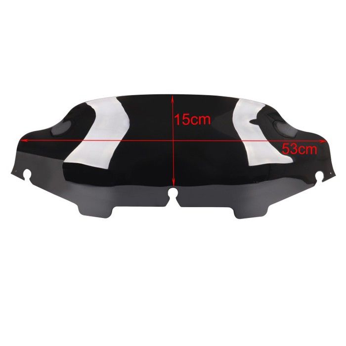 Set: Paré-Brise Wave 8" compatible avec Harley Davidson Electra-Street Glide 96-13 noir + Pare-brise Wave 6"