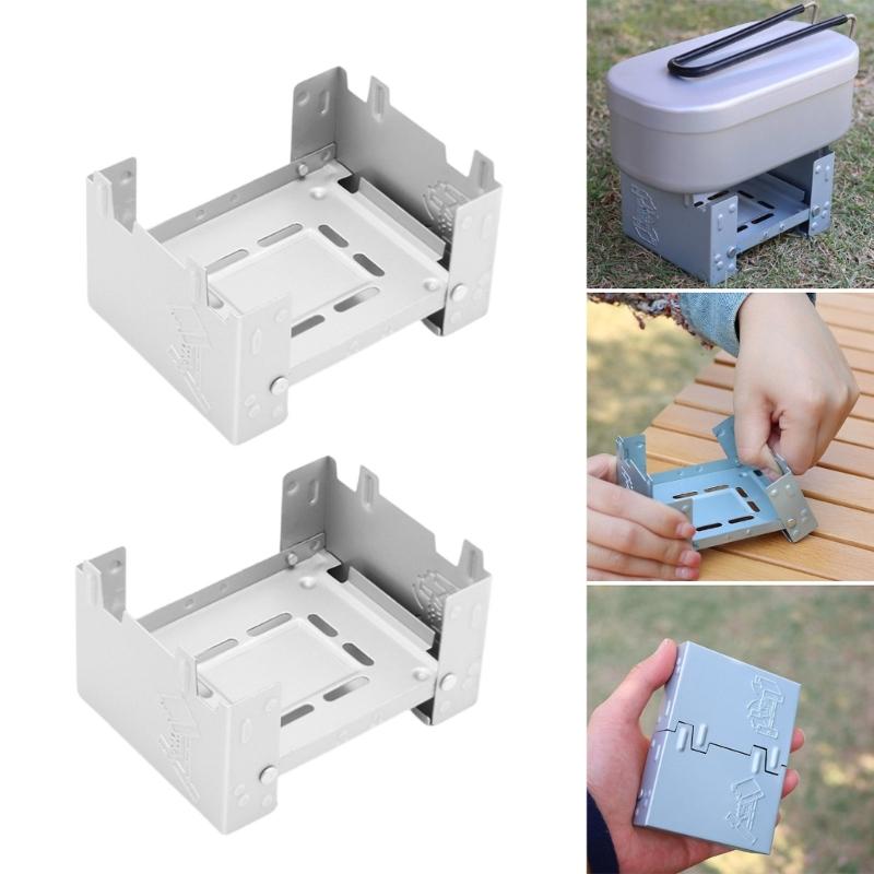 2Pcs Portable Camping Alcohols Burners Folding Outdoor Alcohols Stove Small Backpacking Stove for Camping Picnic Hiking