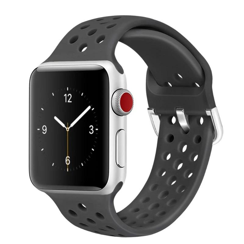 Cinturino in Silicone per Apple Watch Band 45mm 44mm 41mm 42mm 46mm Ultra 2 49mm Sportivo Traspirante Cinturino iWatch 10 9 8 7 6 5 4 SE Correa