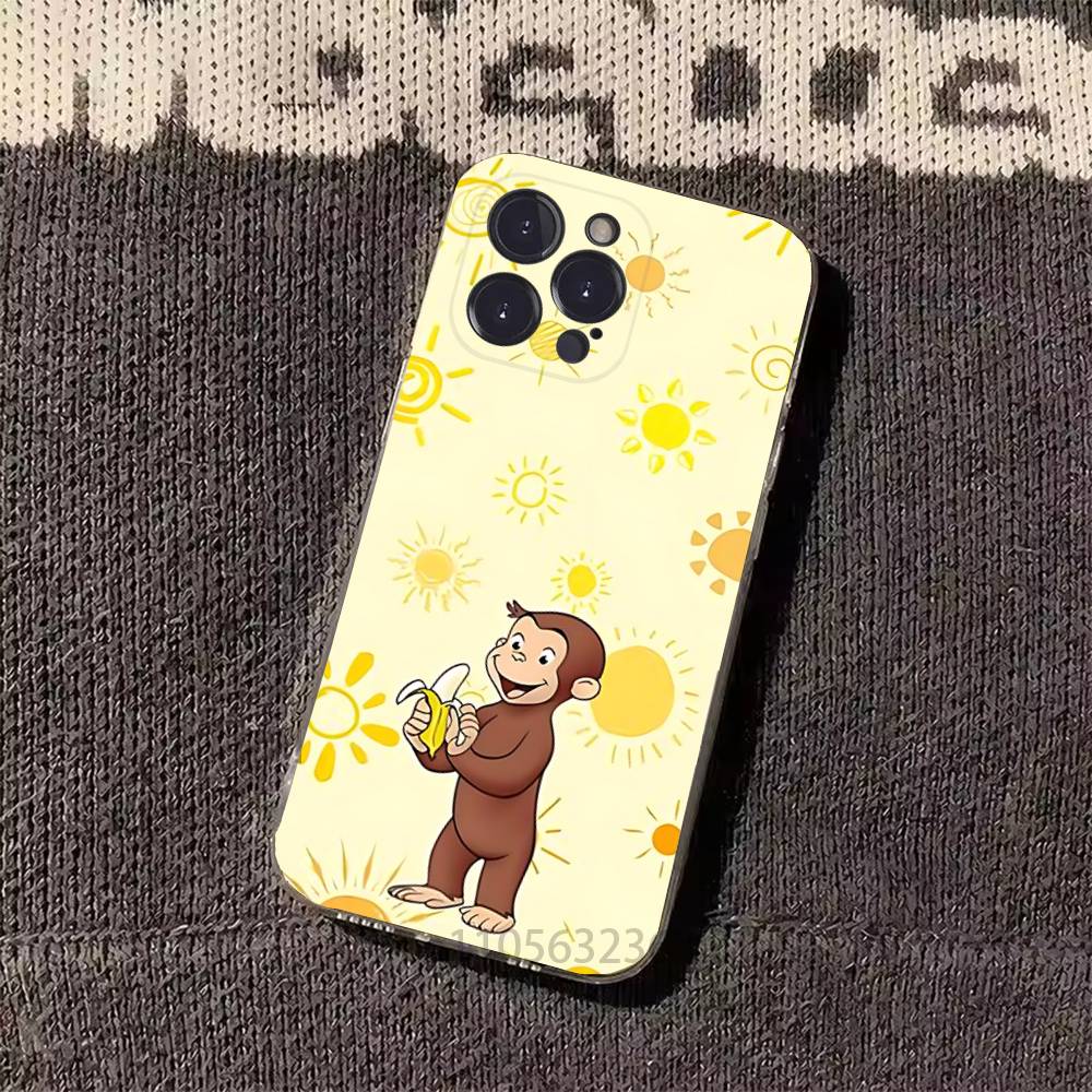 Luxury Y2K Curious George Phone Cases For iPhone 17 16 15 14 13 12 11 Pro Max Plus Luxury Camera Protection Plastic
