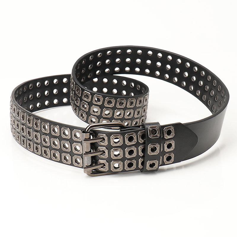 

Punk Style Rivet Non-Punching Air Eye Belt Men And Women The Same Hip-Hop Boyfriend Style Jeans Belt