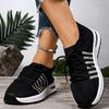Fashion Black Breathable Mesh Sneakers Shoes Women Spring Autumn Comfortable Lace-Up Shoes Women Striped Lightweight Female Sports Shoes