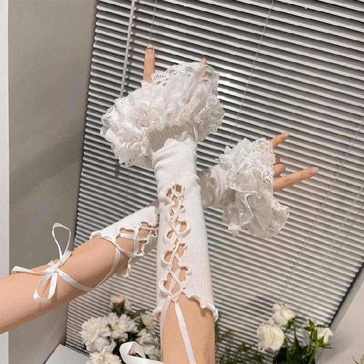 Stylish Arm Sleeves With Lace Design For Dance Parties And Daily Fashion Statement Dressingup Accessories Armcovers