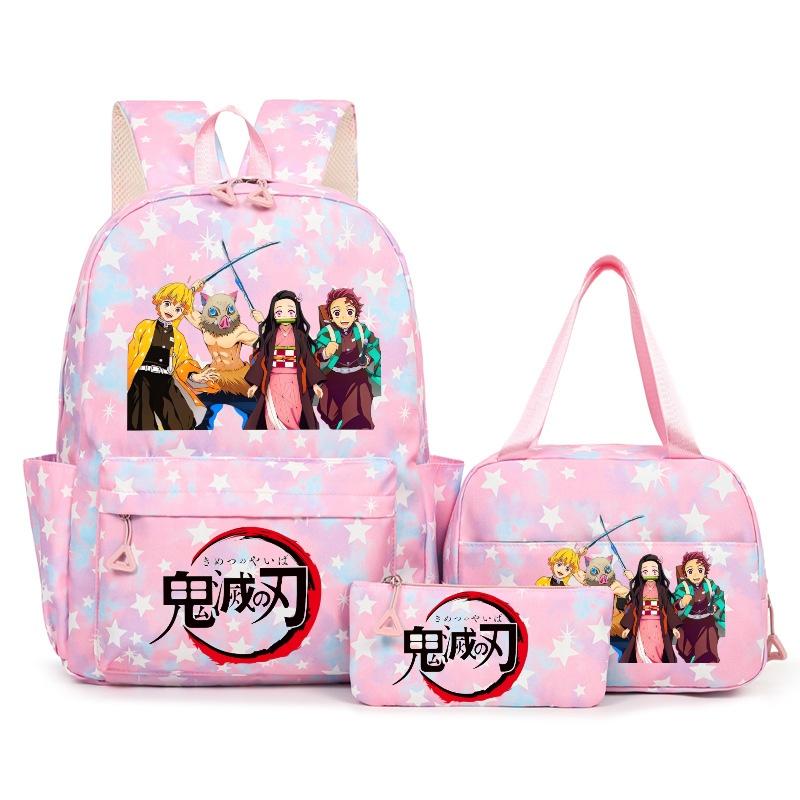 Anime Demon Slayer nezuko kamado Sacs à dos Violet Capacité Léger Filles Sacs d'Apprentissage Avec Oreilles Sortie BD Mochilas