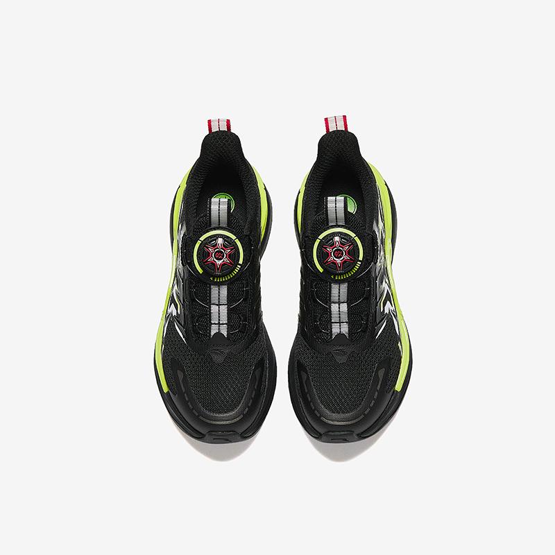 Anta Star Ring 3.0 Fabric Non-Slip Shock Absorbing Casual Shoes Kids Sneakers Black Green 312328801-3