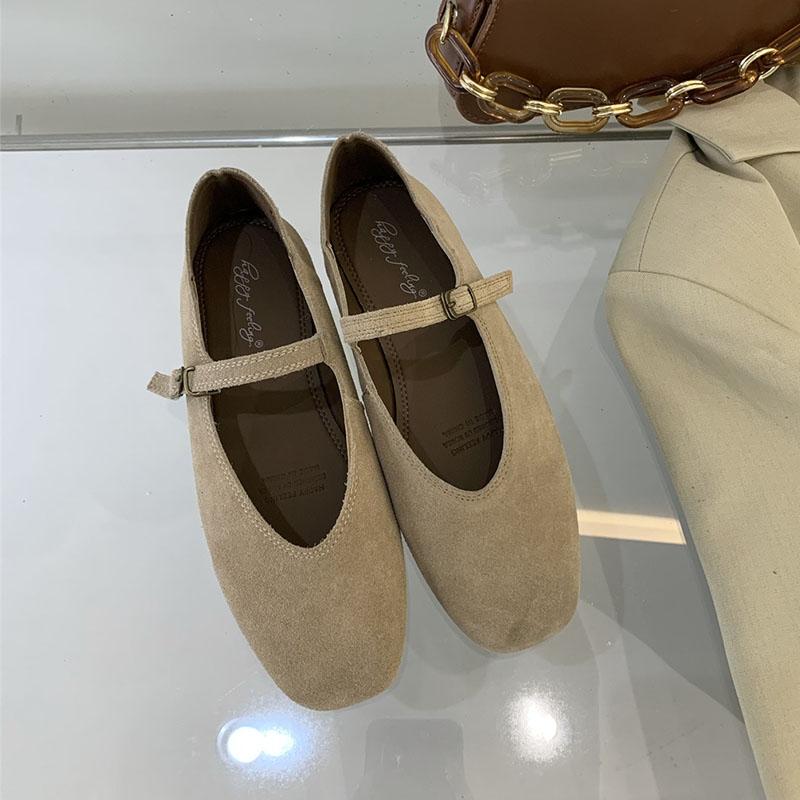 

Мода Мода Мелкие Женские Туфли-Балетки Новые 2025 Весна Лето Женская Обувь Квадратный Носок Ремешок с Пряжкой Женские Балетки Туфли Мэри Джейн 35 бежевый