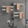 Stainless Steel Towel Bars Intelligent Heating Towel Bars Bathroom Drying Storage Rack Modern Multifunctional Storage Rack