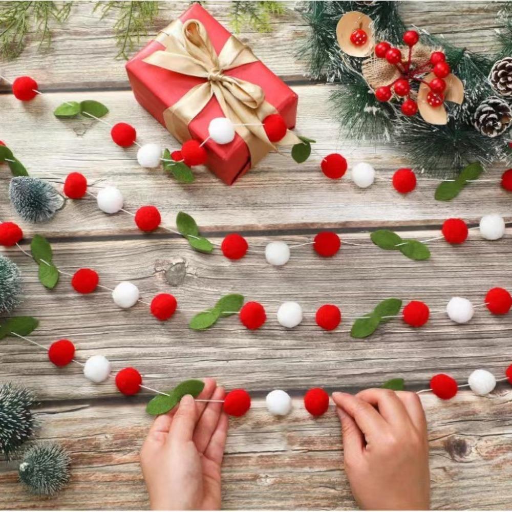 New Year Gift Crafts Christmas Hanging DIY Toy Felt Ball Garland Party Supplies Wall Hanging Festival