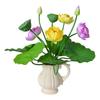 Artificial Lotus Flower with Single Stem and 7 Branches for Landscaping and Photography Props