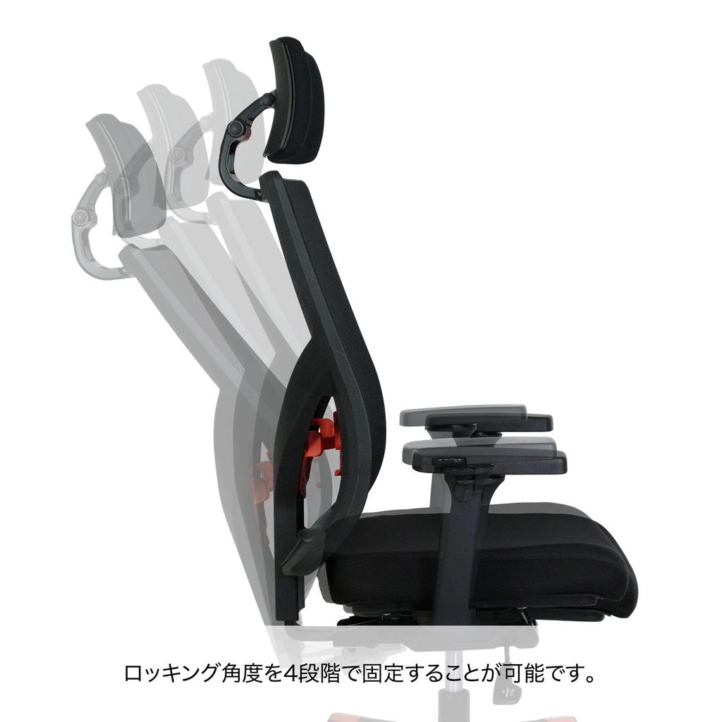 Itoki Endust Black Armrest 3D Headrest Comfortable Sitting Soft Seat Breathable Mesh Backrest Lumbar Support Weight Sensitive Synchronized Locking