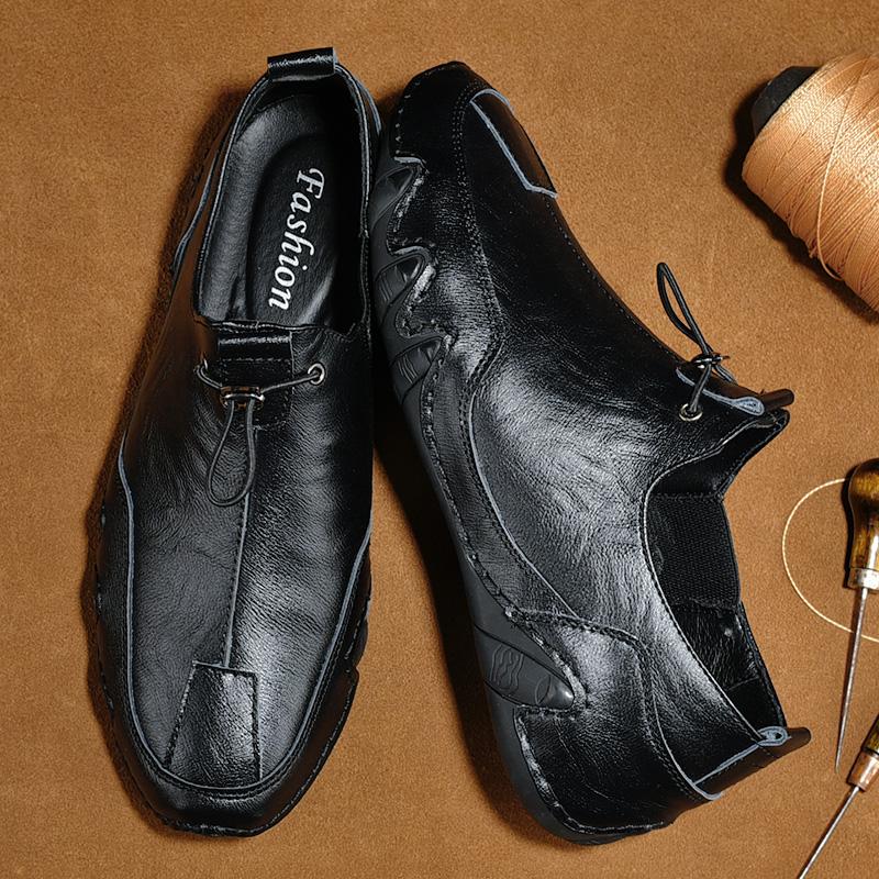Genuine Leather Loafers Men Casual Shoes Slip On Fashion Moccasins Men's Flats Fashion Men Boat Shoes Male Driving Shoes Hombre